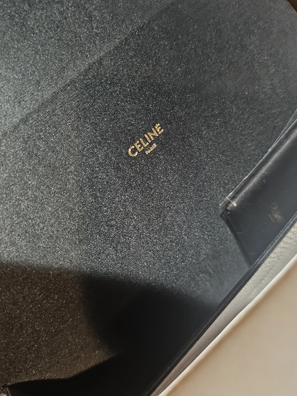 CELINE Black Textured Leather Clutch/Small Size/New/Emptly Case/Sun And Phone's